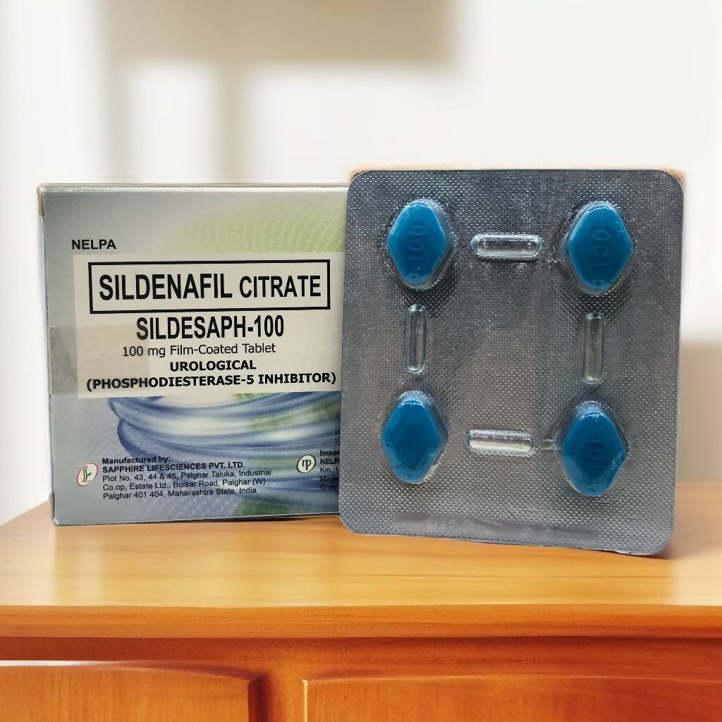 Sildenafil Citrate (Sildesaph 100) 100mg Film Coated Tablet 4's
