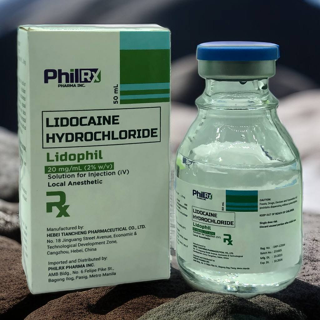 Lidocaine Hydrochloride (Lidophil) 20mg/ml (2% w/v) Solution for Injection (IV) 50ml