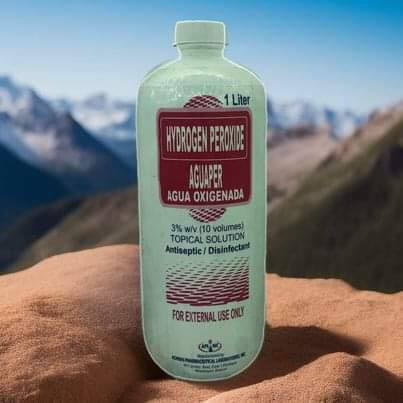 Hydrogen Peroxide (Aguaper) Agua Oxigenada 3% (10 volumes) Antiseptic/Disinfectant 1 Liter