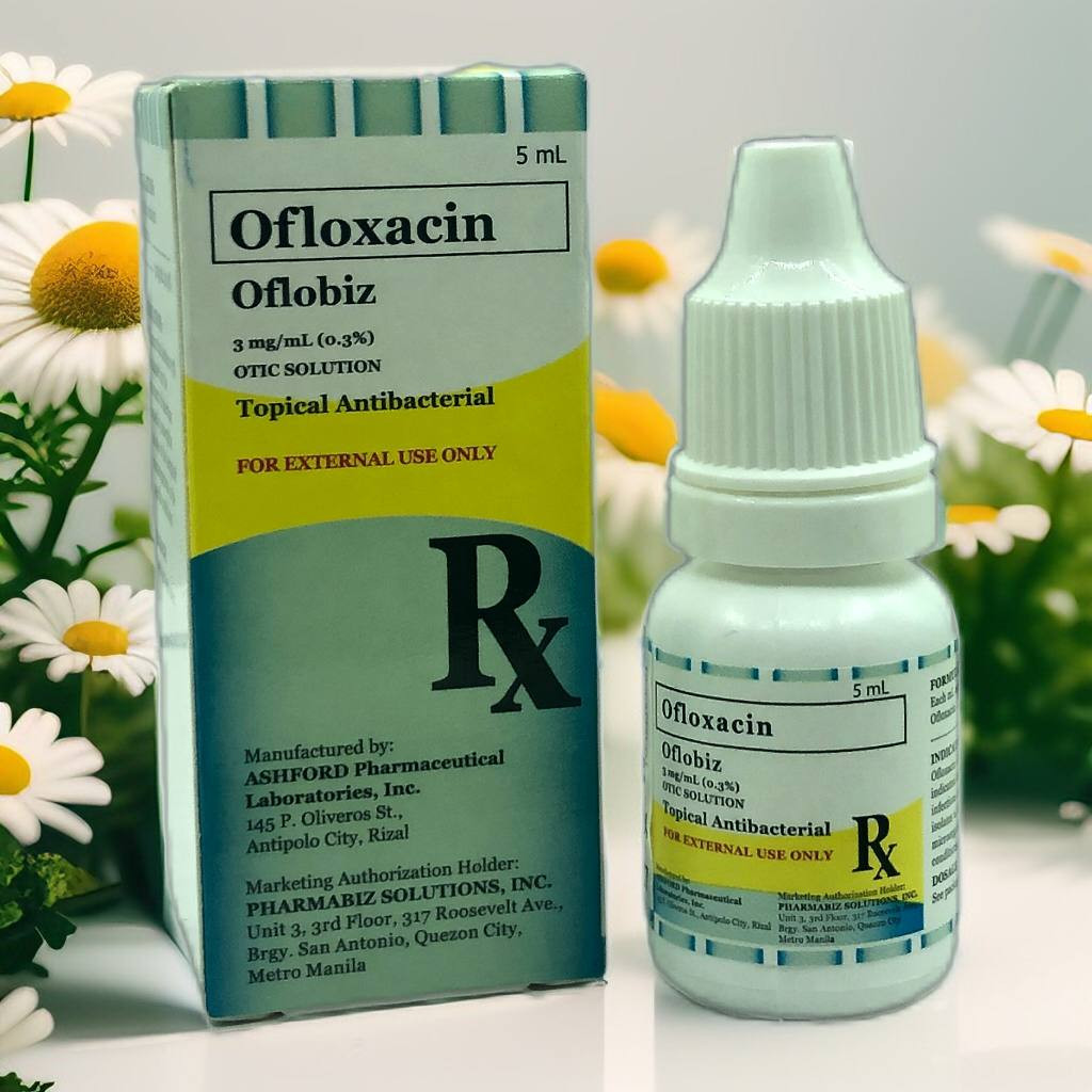 Ofloxacin (Oflobiz) 3mg/ml (0.3%) Otic Solution Topical Antibacterial 5ml