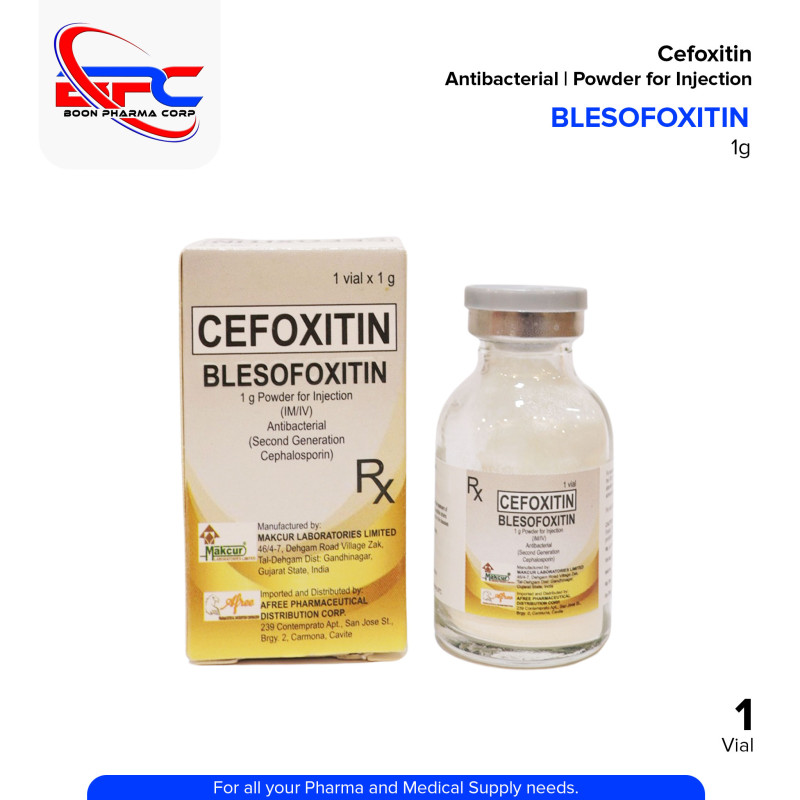 BLESOFOXITIN Cefoxitin 1g Powder For Injection Vial 1's