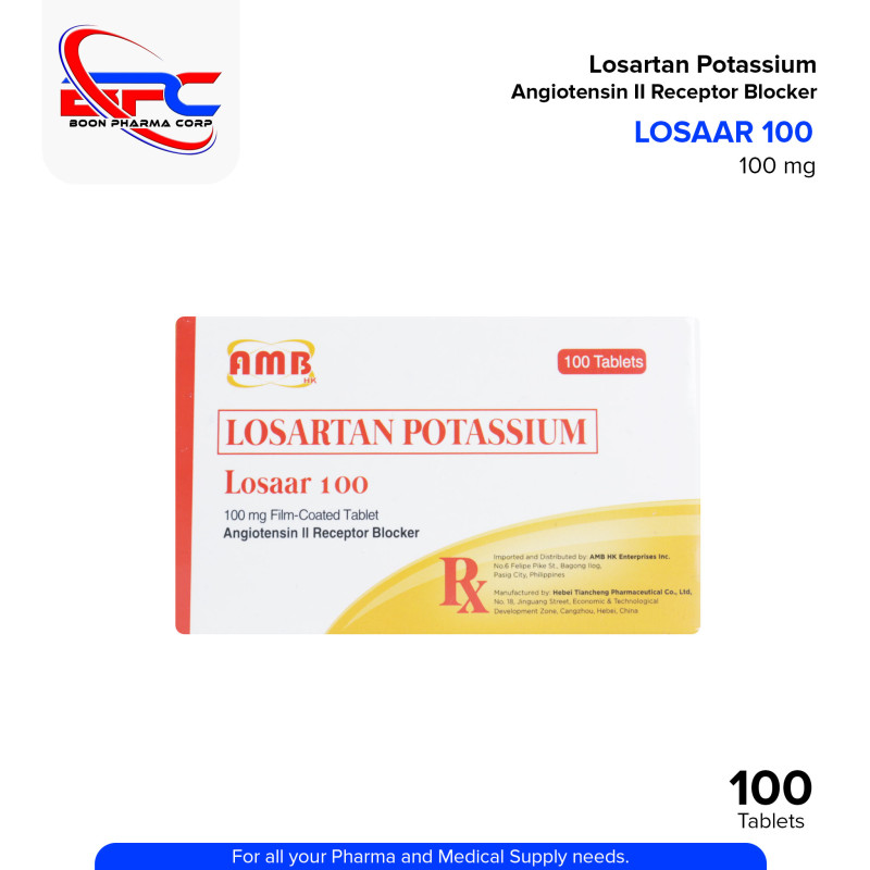 Losartan Potassium (Losaar 100) 100mg Film Coated Tablet 100's