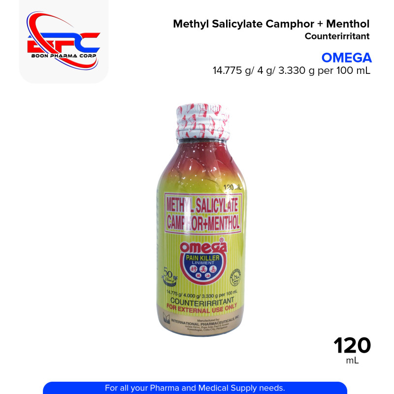 OMEGA Methyl Salicylate Camphor + Menthol Pain killer Liniment 120mL