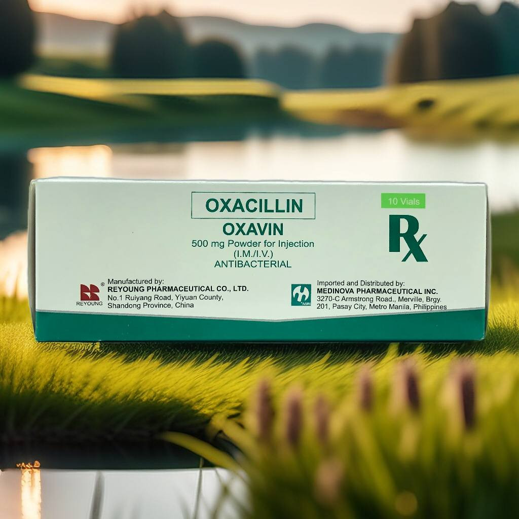Oxacillin (Oxavin) 500mg Powder for Injection (IM/IV) Vial 10's