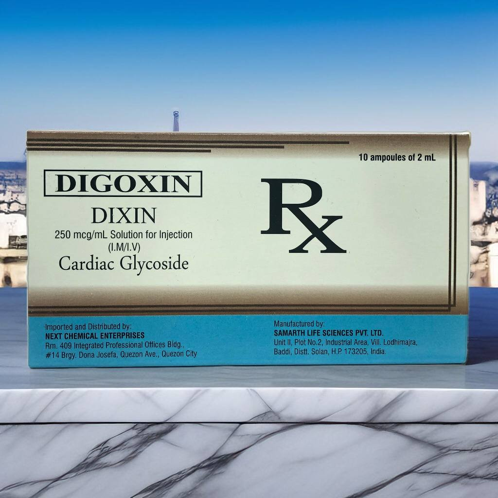 Digoxin (Dixin) 250mcg/ml Solutioin for Injection (I.M/I.V) 2ml x Ampoule 10's