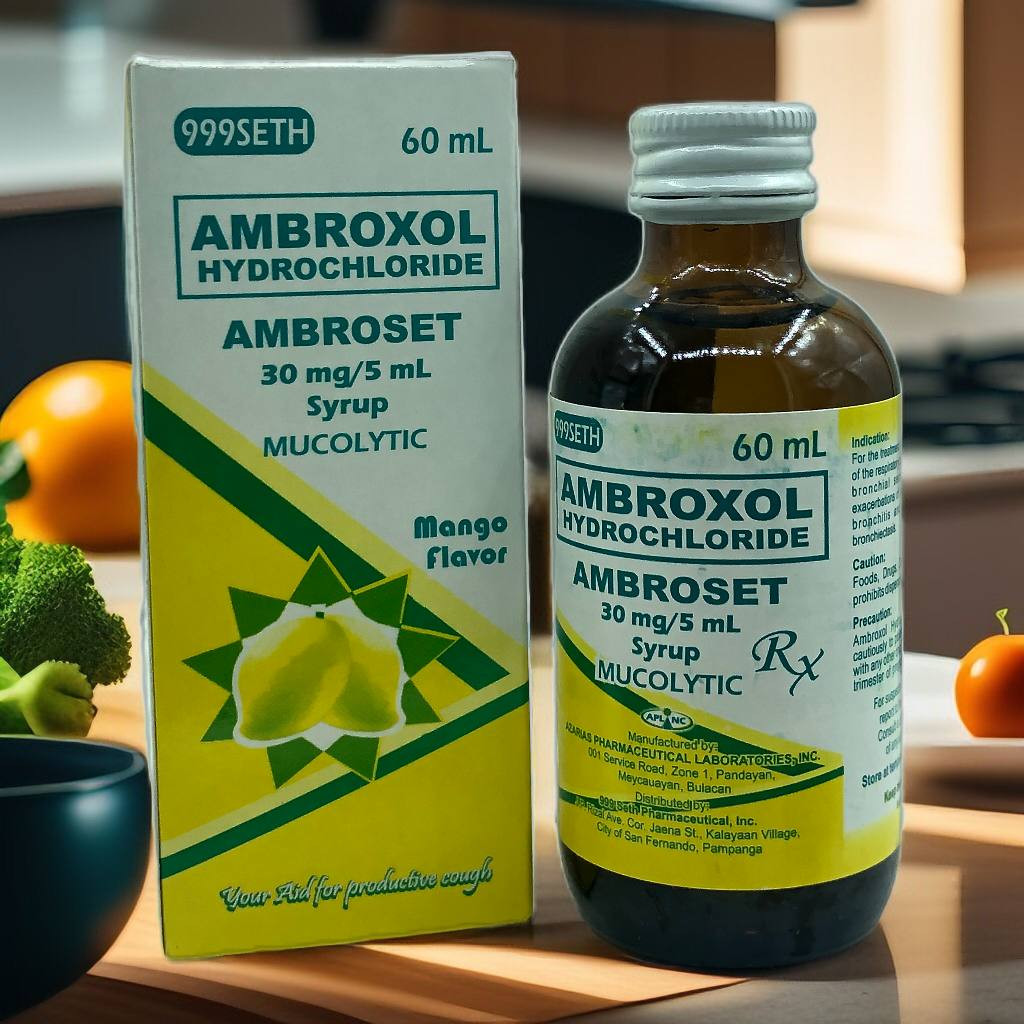 Ambroxol Hydrochloride (Ambroset) 30mg/5ml Syrup Mucolytic 60ml