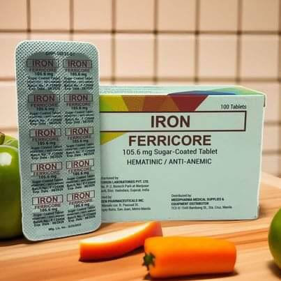 Ferrous Sulfate (Ferricore) 105.6mg Anti Anemia Tablet 100's