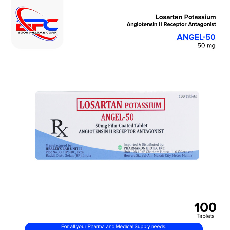 Losartan Potassium (Angel 50) 50mg Film Coated Tablet 100's