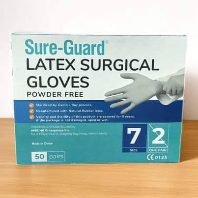 Latex Surgical powder Free Gloves (Sureguard) Sterile Size 7 1/2 Pairs 50's