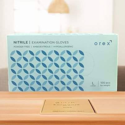 Nitrile Examination Gloves (Orex) Powder Free Large 100's