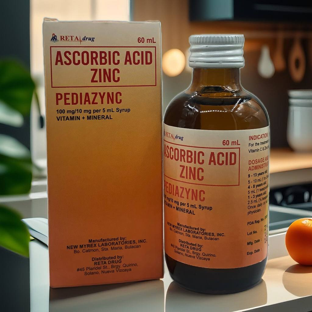 Ascorbic Acid Zinc (Pediazync) 100mg/10mg Per 5ml Syrup 60ml
